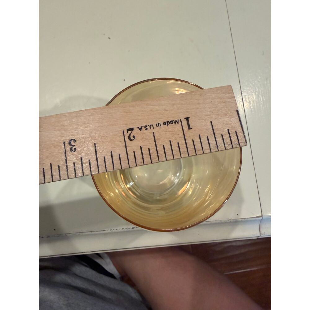 Stemless Wine Glasses Set Of 6 Gold 
Yellow Amber Tinted Thin Rim Glass - Picture 8 of 9